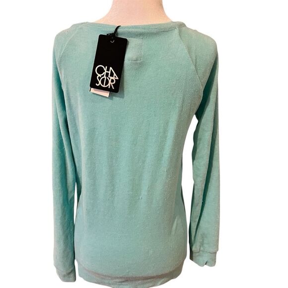 NWT Chaser pullover crewneck lightweight sweater size small in turquoise - Picture 2 of 8
